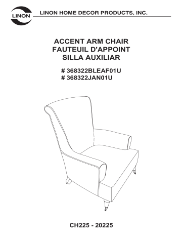 Linon Junnell Arm Chair Manuel utilisateur | Fixfr