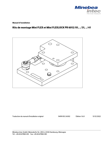 Manuel du propriétaire - Minebea Intec Mini FLEX et Mini FLEXLOCK kits de montage PR 6012/01, ../31, ../41 | Fixfr