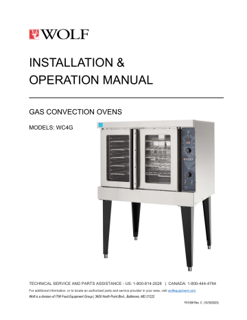 Mode d'emploi du four à convection au gaz Wolf WC4G | Fixfr