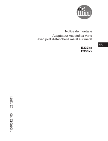 IFM E33721 Guide d'installation - Adaptateur Aseptoflex Vario | IFM | Fixfr