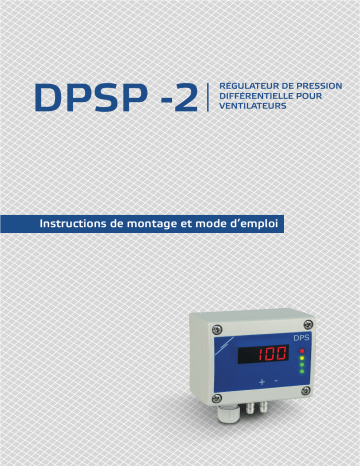 Manuel Utilisateur DPSPG-2K0 -2 Contrôle de Pression Différentielle Sentera Controls | Fixfr