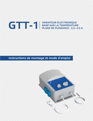 Manuel utilisateur Sentera Controls GTT-1-75L22 - Contrôle de vitesse du moteur | Fixfr