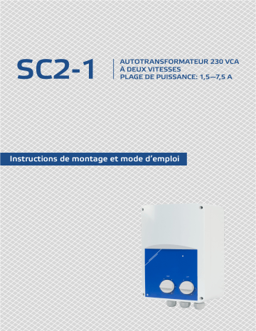 Sentera Controls SC2-1-75L25 Manuel utilisateur - Autotransformateur 2 Vitesses | Fixfr