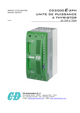 Manuel du Propriétaire CD3000E 2PH - CD Automation