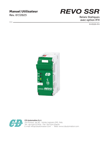 CD Automation REVO SSR Relais Statiques Manuel du propriétaire | Fixfr