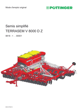 Manuel d'utilisation Pottinger TERRASEM V 8000 D Z