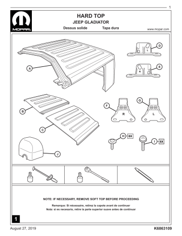 Mopar 82215613 Guide d'installation | Fixfr