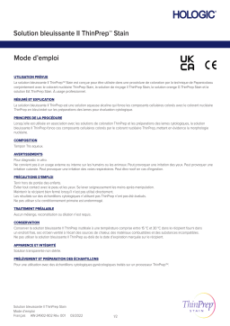 Hologic ThinPrep Stain Bluing II Solution Mode d'emploi