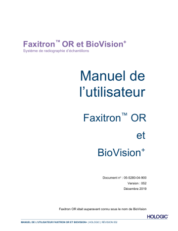 Manuel d'utilisation Faxitron OR - Hologic | Fixfr