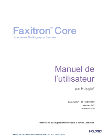 Manuel de l'utilisateur Faxitron Core | Hologic | Fixfr