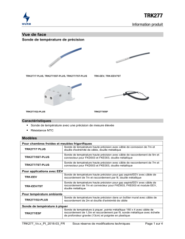 Manuel TRK277 - Sonde de température de précision WURM | Fixfr