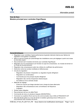 Manuel WURM HVB-G3: Module Principal pour Centrales Frigorifiques | Fixfr