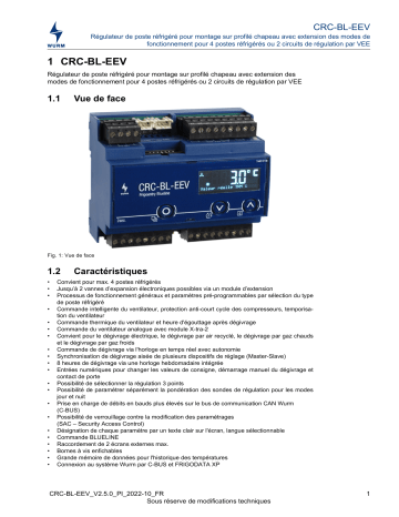 WURM CRC-BL-EEV - Manuel d'utilisation | Fixfr