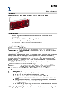 Manuel Dsp100 - Afficher à distance pour postes réfrigérés - WURM