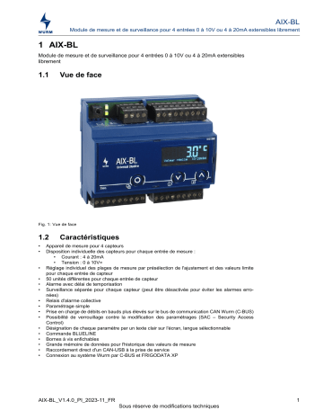 Manuel AIX-BL - Module de mesure et de surveillance WURM | Fixfr