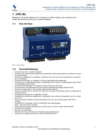 WURM CRC-BL Manuel d'instructions | Fixfr