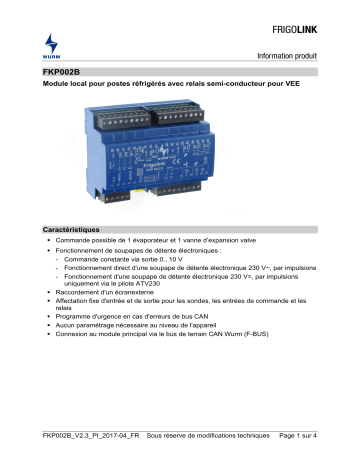 WURM FKP002B - Manuel d'instructions | Fixfr