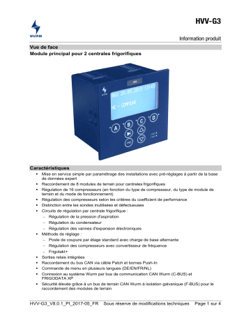 Manuel HVV-G3 - Module principal pour 2 centrales frigorifiques | Fixfr