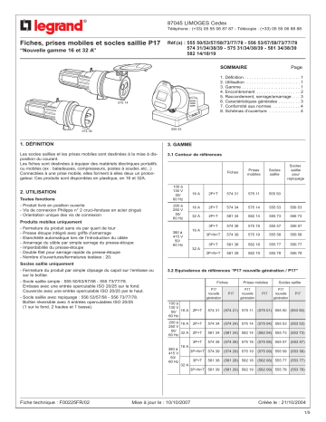 Manuel du propriétaire SCS Sentinel 3245060574383 - Prises mobiles industrielles 16 et 32A | Fixfr