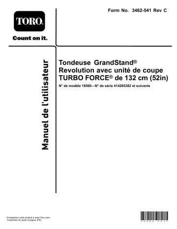 Toro GrandStand Revolution Manuel utilisateur - Télécharger PDF | Fixfr