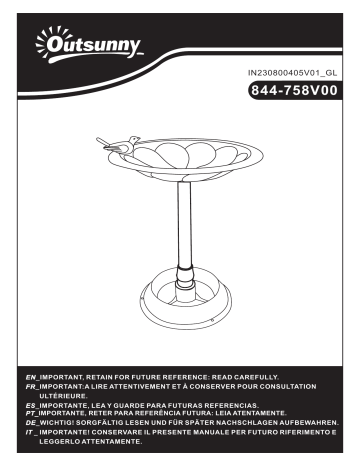 Outsunny 844-758V00LR Manuel utilisateur | Fixfr