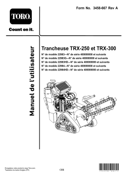 Manuel de l'utilisateur Toro TRX-250 Walk-Behind Trencher (22983)