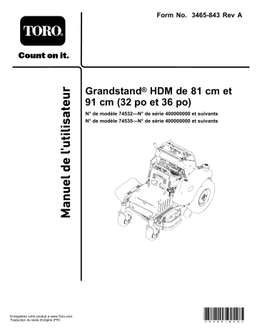 Grandstand 36in HDM | Toro Grandstand 32in HDM Manuel utilisateur | Fixfr