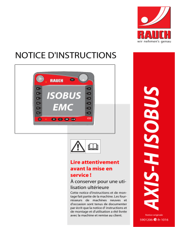 Rauch AXIS-H 50 EMC+W / 30 EMC / 30 EMC+W ISOBUS Manuel d'utilisation | Fixfr