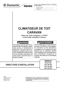 Manuel d'installation - Dometic Duo Therm CAL136 Series-CAL61.401