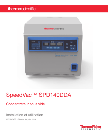 Manuel d'utilisation du concentrateur sous vide SpeedVac SPD140DDA | Fixfr