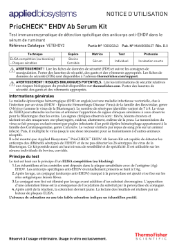 PrioCHECK EHDV Ab Serum Kit Manuel d'utilisation