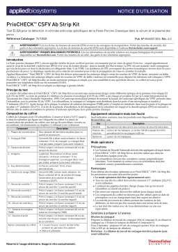 Thermo Fisher Scientific PrioCHECK CSFV Ab Strip Kit Mode d'emploi