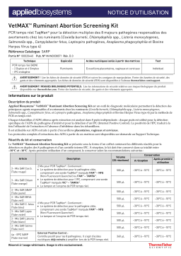 VetMAX Ruminant Abortion Screening Kit - Mode d'emploi