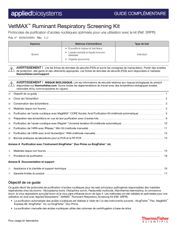 Manuel VetMAX Ruminant Respiratory Screening Kit - Thermo Fisher Scientific | Fixfr