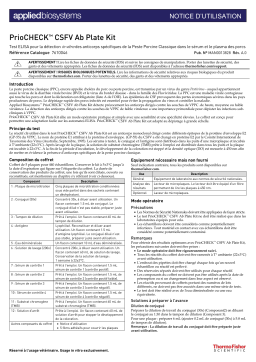 Thermo Fisher Scientific PrioCHECK CSFV Ab Plate Kit Mode d'emploi