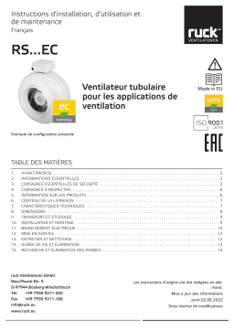 Manuel d'utilisation Ruck RS 315L EC - Ventilateur Tubulaire