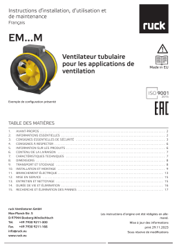 Manuel du Propriétaire Ruck EM 160L E2M 01 - Ventilateur Tubulaire