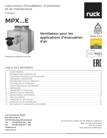 Manuel du propriétaire Ruck MPX 280 E2 | Fixfr