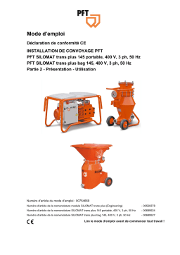 PFT SILOMAT trans plus / bag 145 Manuel utilisateur