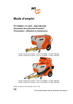 Manuel utilisateur PFT SWING L FC-230V | FC-400V airless