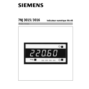 Manuel du propriétaire Texmate SIEMENS 7NJ3015 3016 | Fixfr