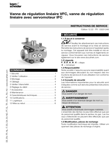 Kromschroder VFC, IFC Mode d'emploi | Fixfr