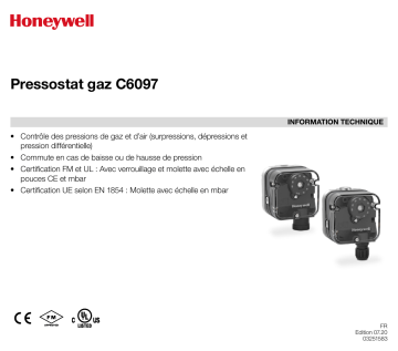 Honeywell C6097 Fiche technique | Fixfr