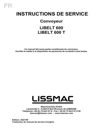 Manuel du propriétaire Lissmac LIBELT 600 - Téléchargement PDF | Fixfr