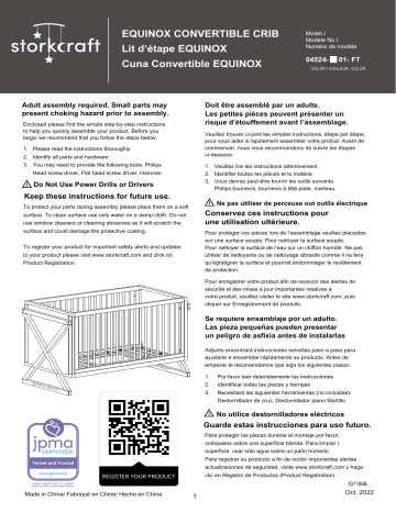 Storkcraft Equinox 3-in-1 Convertible Crib Manuel utilisateur | Fixfr