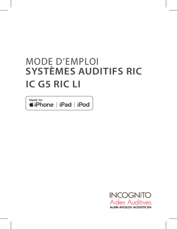 IC 8 G5 RIC LI | INCOGNITO IC 16 G5 RIC LI Manuel utilisateur | Fixfr
