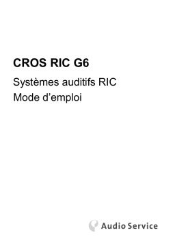 Manuel d’utilisation AUDIOSERVICE CROS RIC G6 - Aide auditive