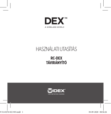 Manuel de l'utilisateur Widex RC-DEX | Fixfr