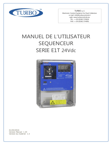 Manuel Turbo E1T - Contrôle du nettoyage pneumatique | Fixfr