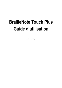 Manuel d'utilisation Humanware BrailleNote Touch Plus